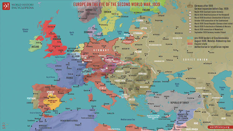 Europe on the Eve of WWII, 1939