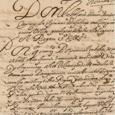 Detail: 1592 letter to Don Pedro Verastigui