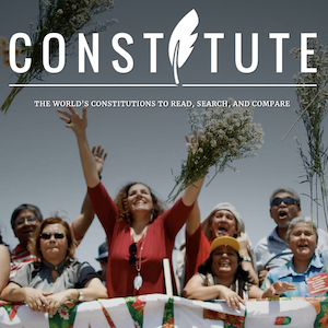 Homepage of Constitute website