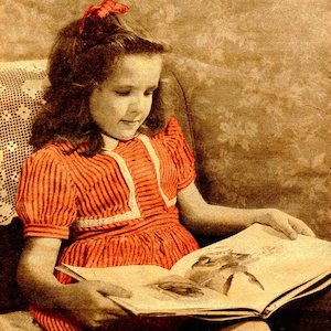 Thumbnail of drawing of girl reading 