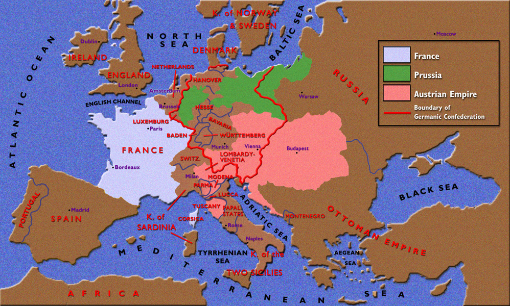 Map of Europe in 1815