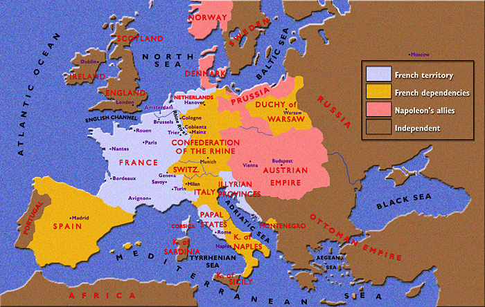 Map of Europe in 1812