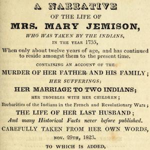 Title page of A Narrative of the Life of Mrs. Mary Jemison