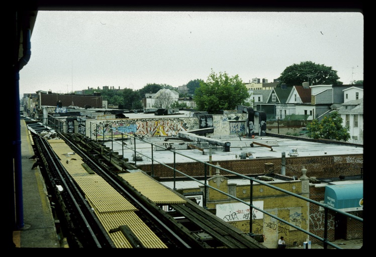 Photo of cityscape from subway platform