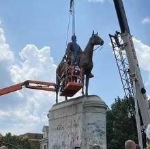Removal of Thomas "Stonewall" Jackson monument, Monument Avenue, Richmond, Virginia