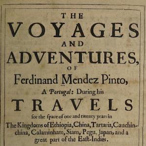 Title page of The Voyages and Adventures of Ferdinand Mendez Pinto
